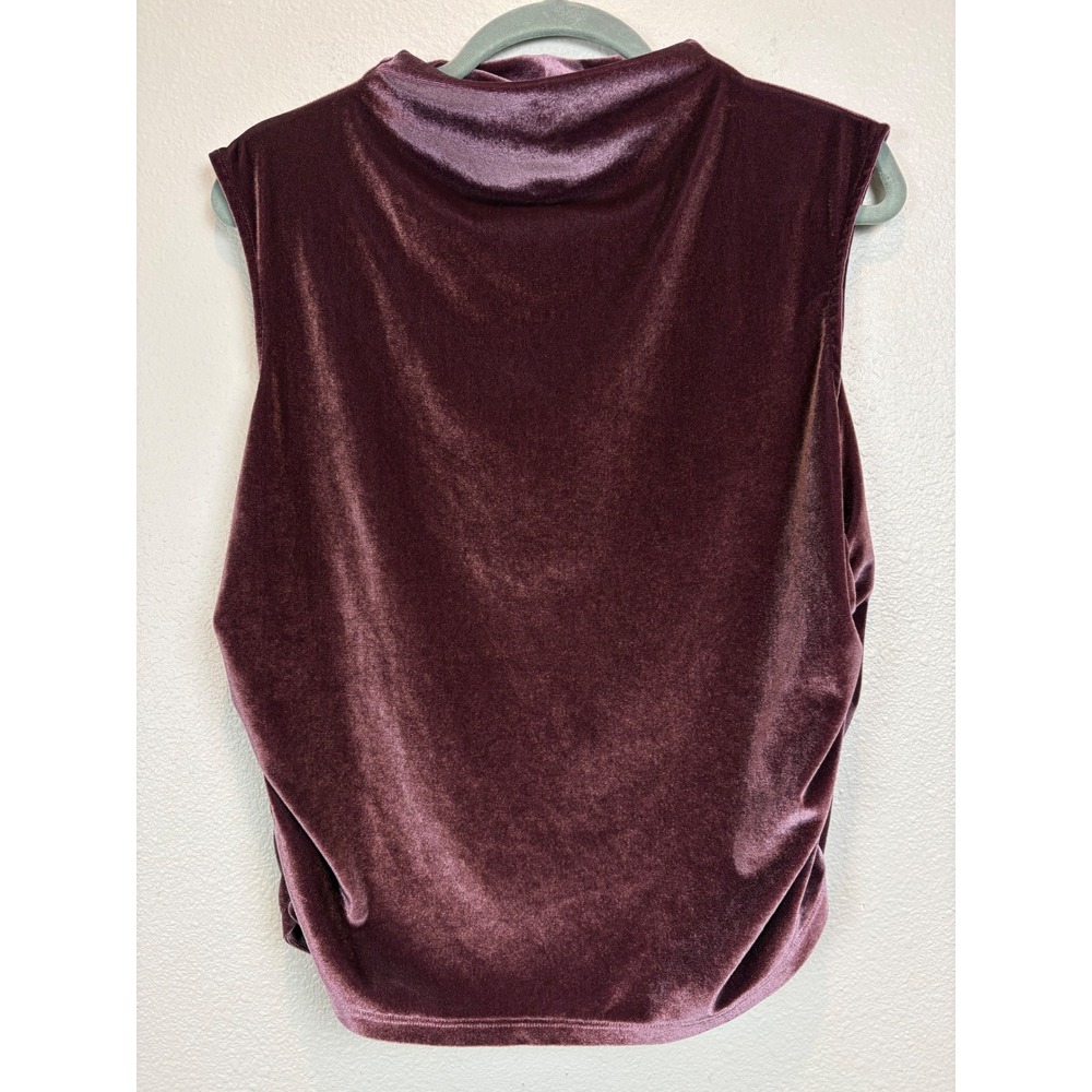 New Day Top Women XL Mauve Velvet Cowl Neck Sleeveless Cottagecore Y2K Fairycore